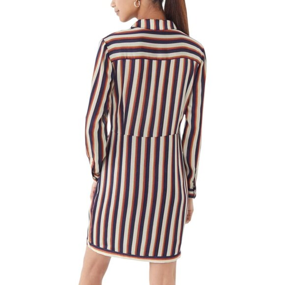 Heartloom Tina Striped Twist-Front Collared Shirt Dress Sz M - Picture 2 of 12